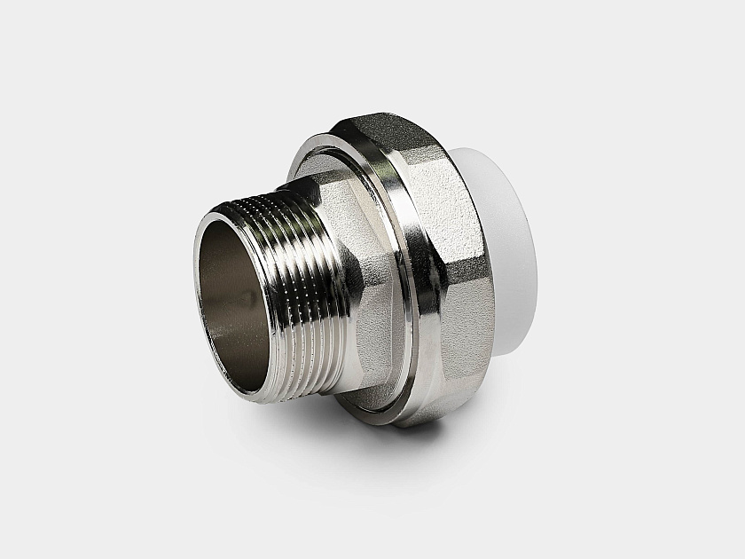 Резьбовое соединение НР 63х2 ЭКО ППР белый Контур