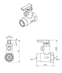 Клапан предохранительный для электрического бойлера с обратным клапаном 1/2" в/н 7 бар Afriso 