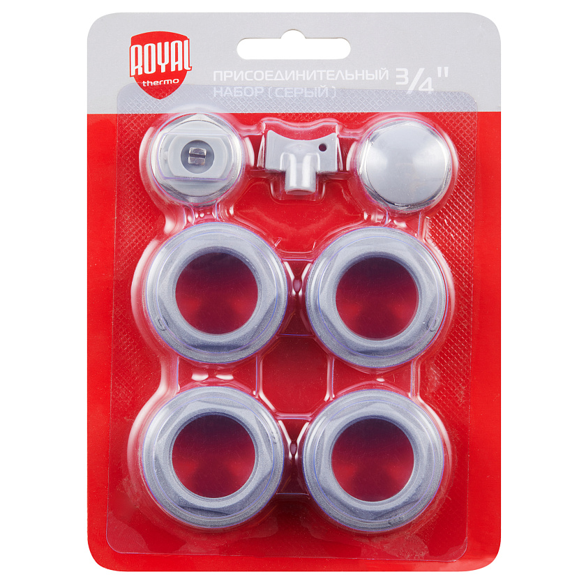 Комплект 3/4 б/кроншт  для радиаторов СЕРЕБРО Royal ДИЗАЙН RT03-2)					