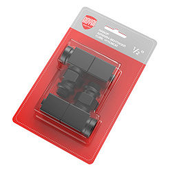 Комплект для радиаторов 1/2" угловой черный CUBE RTE 56.0009 Royal Thermo