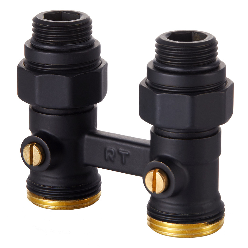 Гарнитура 3/4" х 1/2" прямая EK ЧЕРНАЯ  Royal Thermo 