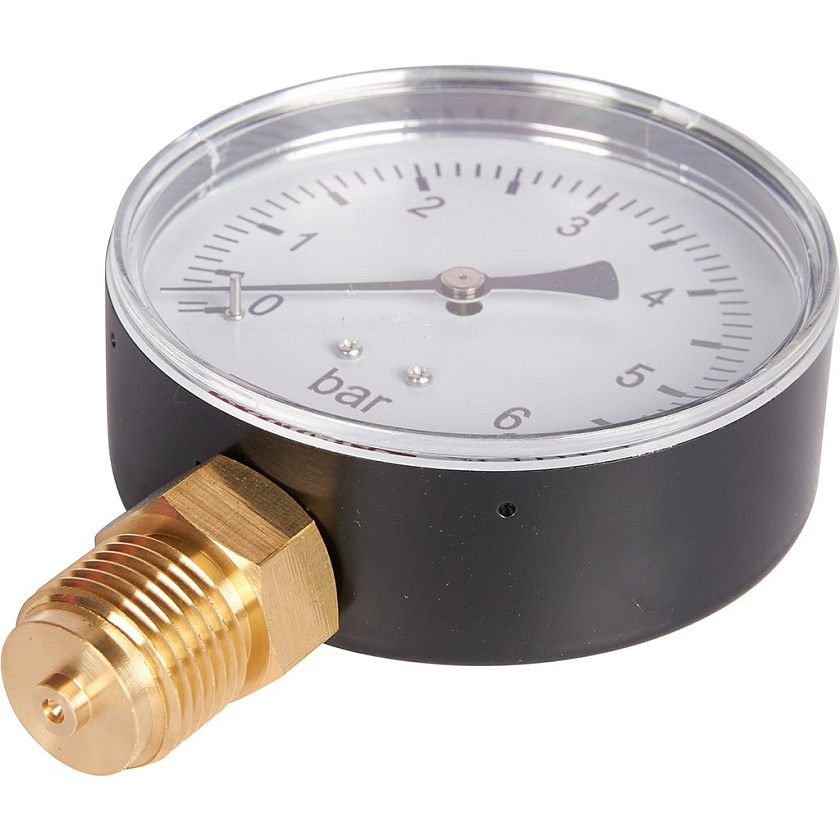 Манометр 1/2" 6 бар Ду 80 нижнее подключение ROMMER