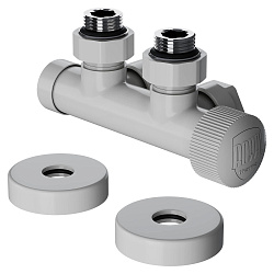 Узел нижнего подключения радиаторов 1/2" угловой Белый Design Pro М30х1,5 Royal Thermo