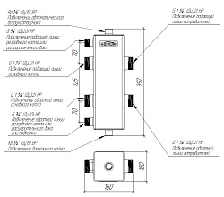 Гидрострелка  GR-100-32, 100 кВт, G11/4", сталь, монтажный к-т K.TGR Gidruss
