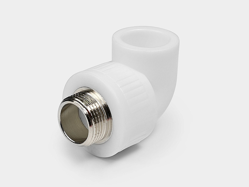 Колено 25х1/2" НР ППР белый Контур
