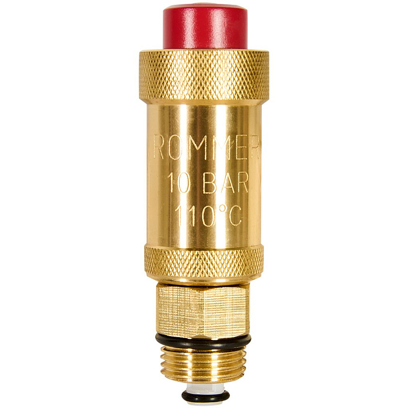 Автовоздушник 1/2" вертикальный с отсеченным клапаном (без покрытия) Flex ROMMER