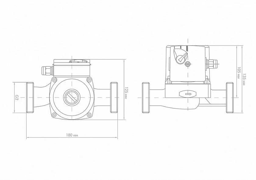 Насос циркуляционный 32/60-180 с гайками Циркуль Джилекс 