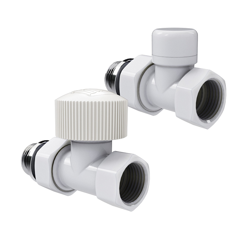 Комплект для радиаторов 1/2" М30х1,5 прямой белый  RTE 07.013 Royal Thermo