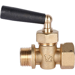 Кран запорный трехходовый для манометра 1/2" в/н STOUT