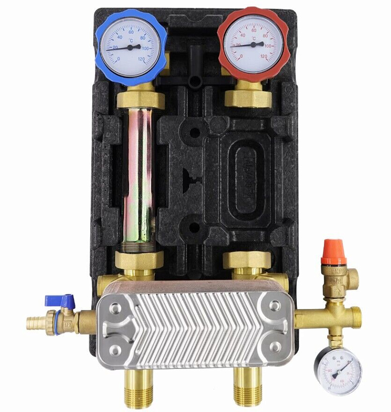 Насосная группа с теплообменником 18 пластин, без насоса в изоляции  ROMMER