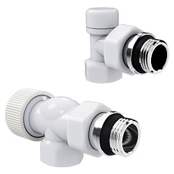 Комплект для радиаторов 1/2" осевой Белый Design М30х1,5 Royal Thermo