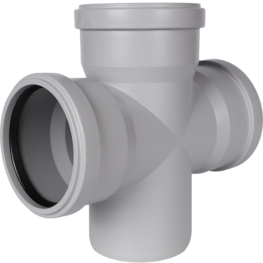 Крестовина 110х110х110/87,5° одноплоскостная канализационная бесшумная STOUT  