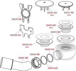 Сифон для душ поддона (слив), хром пластик D-60 ALCAPLAST 