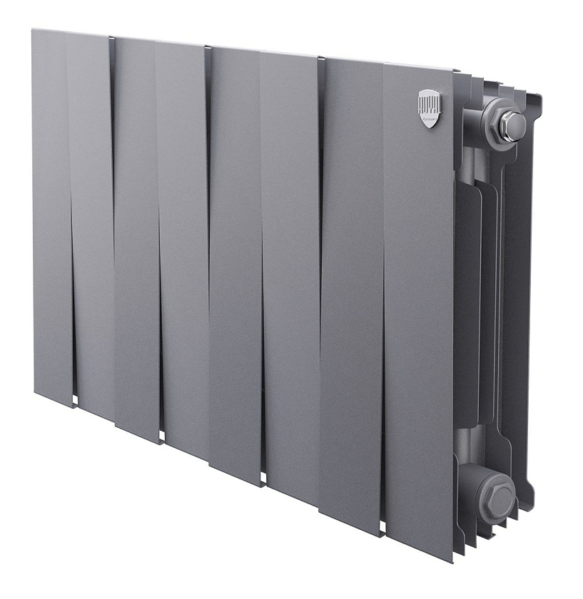 Радиатор биметаллический PIANOFORTE 300/8 секций серебро ROYAL THERMO