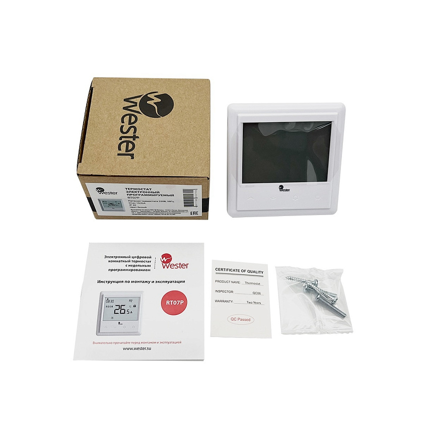 Термостат комнатный RT07P сенсорный програм. недельный с ЖК дисплеем Wester