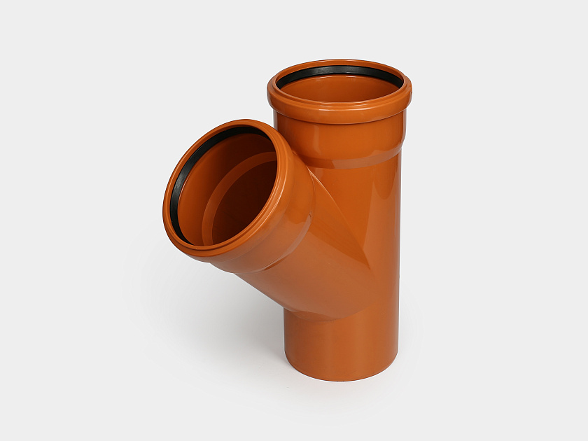Тройник канализационный 160/160/45 оранжевый Контур 