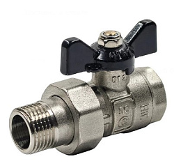 Кран шаровый 1/2" НГ ручка бабочка PN40 ГОСТ РТП 