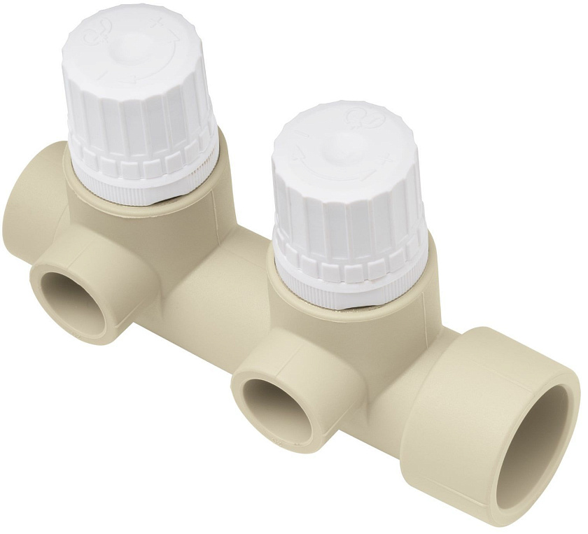 Коллектор 20/32 с термостатическими вентилями двойной   