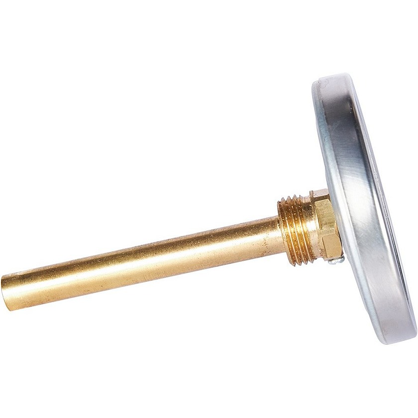 Термометр бим. 1/2"  Ду80 120С с погружной гильзой 100мм ROMMER