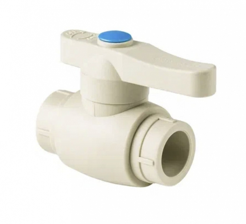 Кран шар 20 (проходной) серый РТП