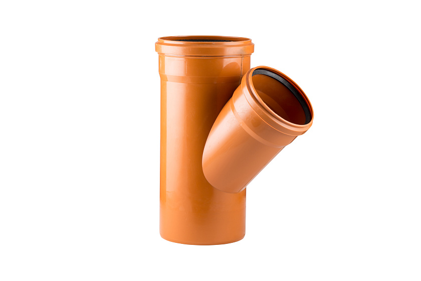 Тройник канализационный 200/110/45 оранжевый РТП 