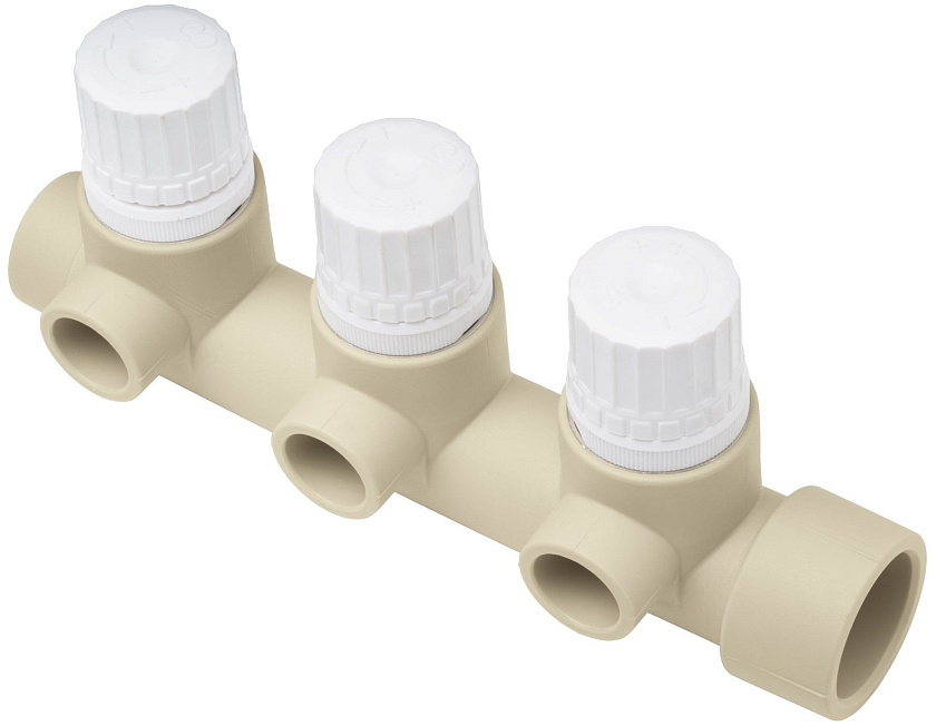 Коллектор 20/32 с термостатическими вентилями тройной   