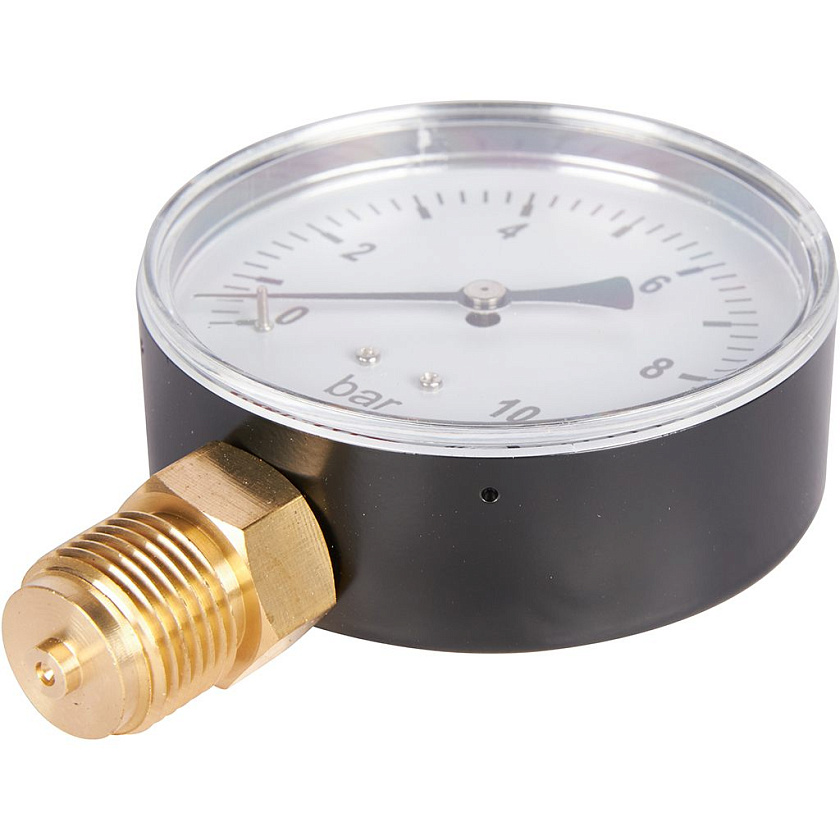 Манометр 1/2" 10 бар Ду 80 нижнее подключение ROMMER
