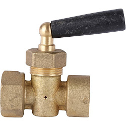 Кран запорный трехход для манометра 1/2" в/в STOUT 