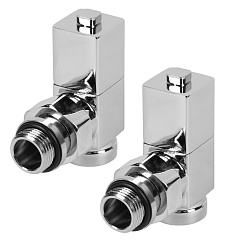 Комплект для радиаторов 1/2" угловой хром CUBE RTE 56.002 Royal Thermo (2шт) 