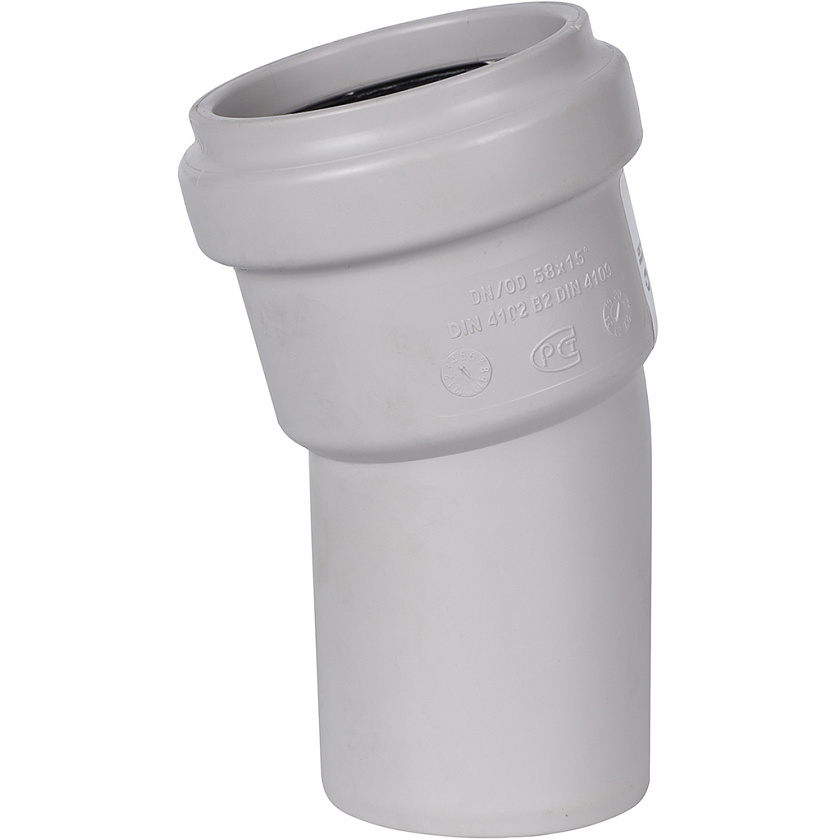 Отвод 58/45 для бесшумной канализации из ПП STOUT  