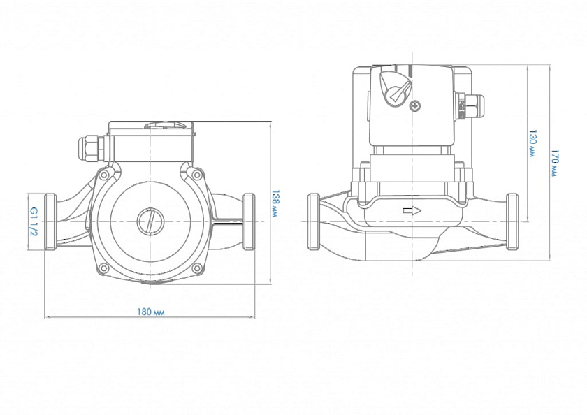 Насос циркуляционный 25/80-180 с гайками ЦИРКУЛЬ  PREMIUM Джилекс 