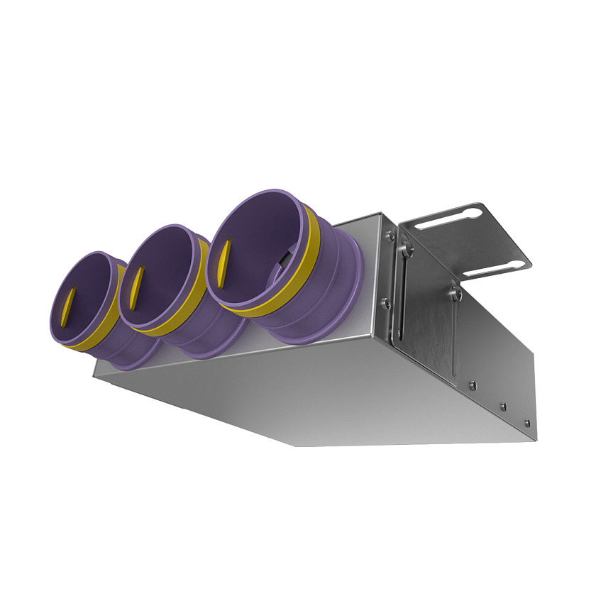 Адаптер (пленум) VPK 300x90/75x3 прямой прямоугольный на 3 выхода Provent