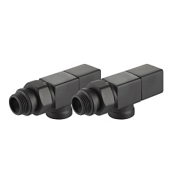 Комплект для радиаторов 1/2" осевой черный CUBE RTE 56.0004  Royal Thermo  