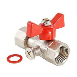 Кран запорный трехход для манометра 1/2х1/4" в/в  Кран запорный трехход для манометра 1/2х1/4" в/в