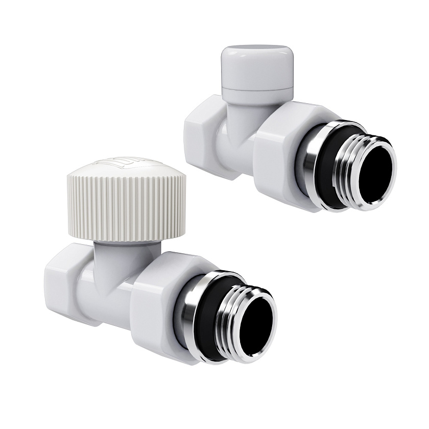 Комплект для радиаторов 1/2" М30х1,5 прямой белый  RTE 07.013 Royal Thermo