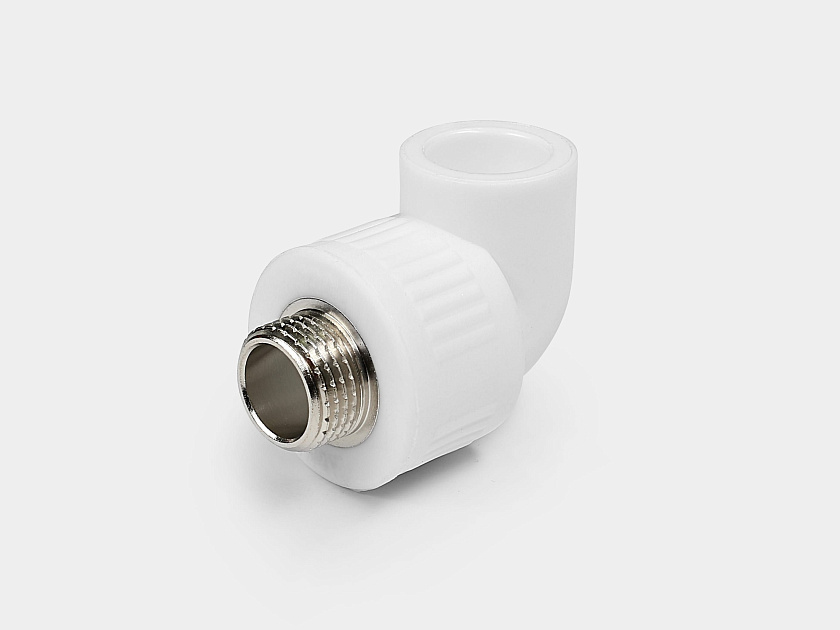 Колено 20х1/2" НР ППР белый Контур 