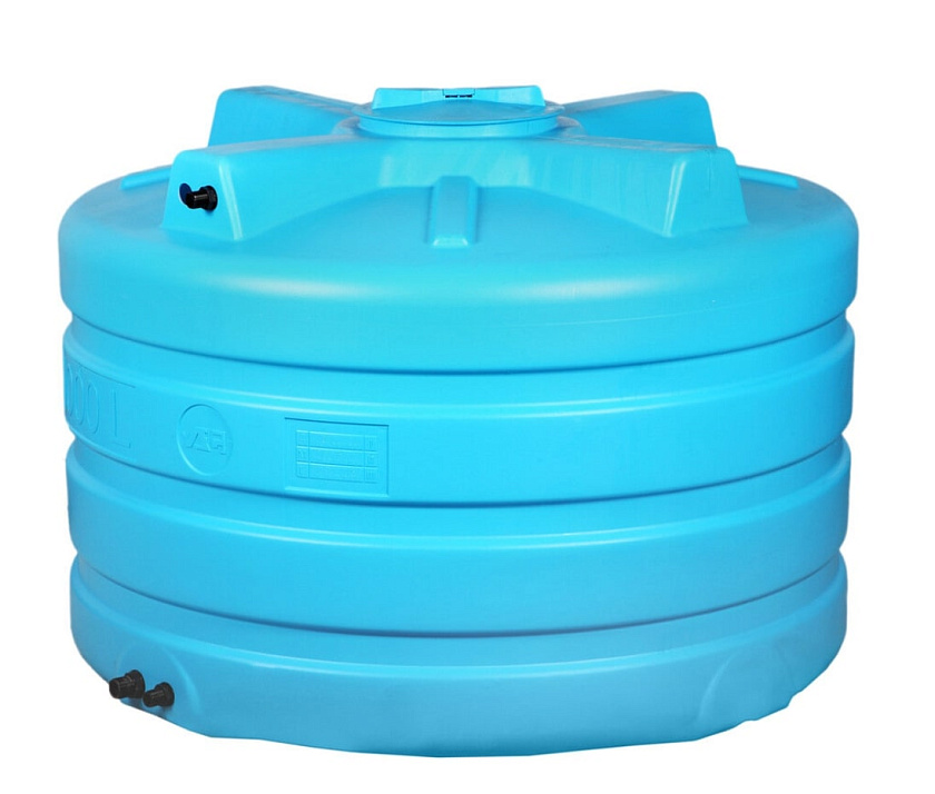 Бак 1000 AТV (синий)  с поплавком Aquatech 1125*1150 мм