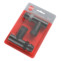Комплект для радиаторов 1/2" прямой черный PIANO RTE 56.0011 Royal Thermo  