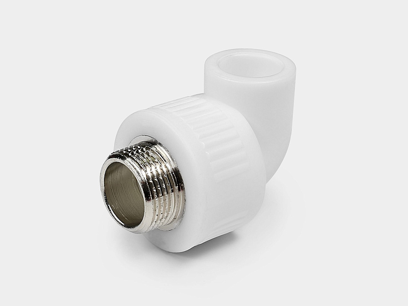 Колено 25х3/4" НР ППР белый Контур