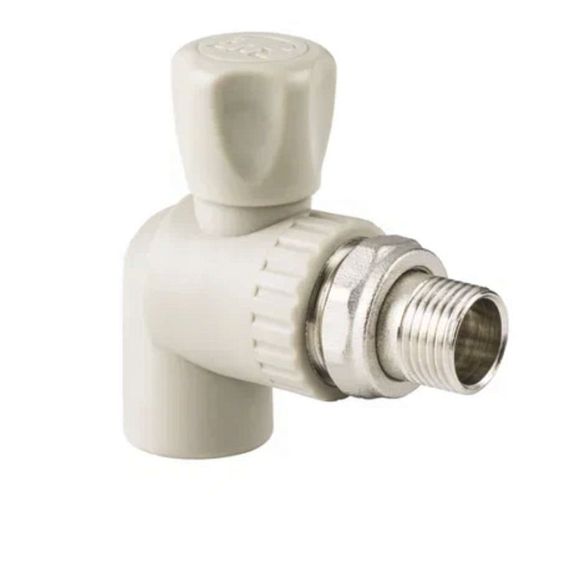 Кран 20*1/2 для радиатора, угловой серый РТП   