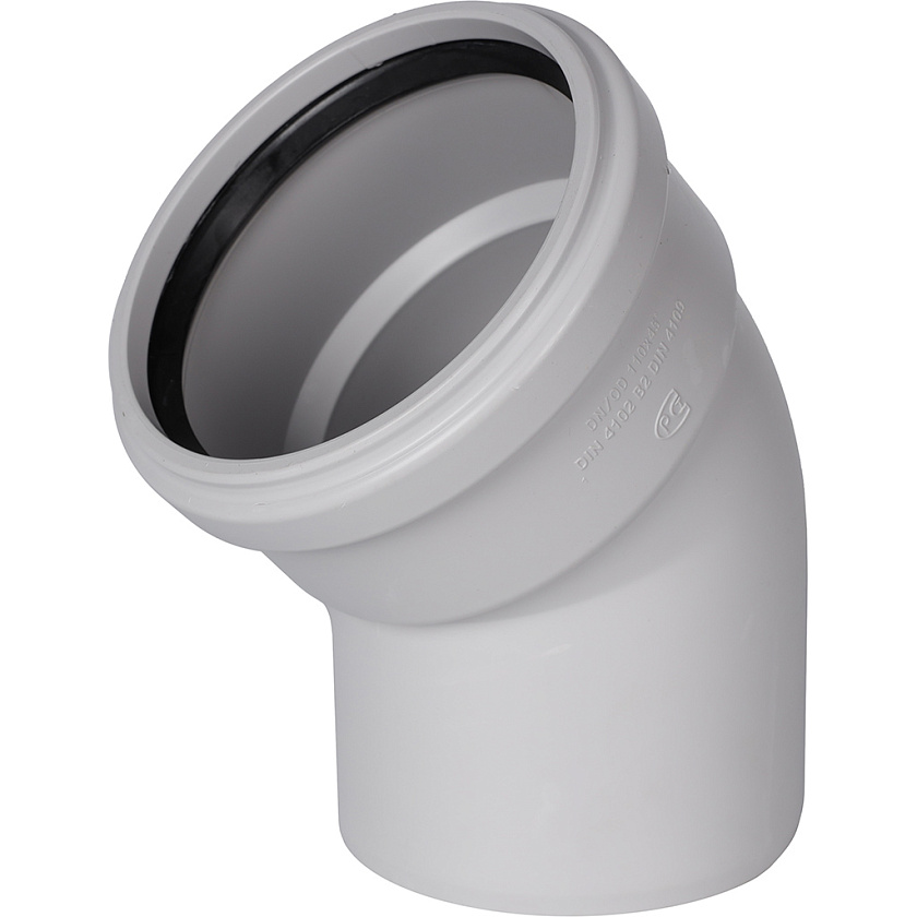 Отвод 110/45 для бесшумной канализации из ПП STOUT  