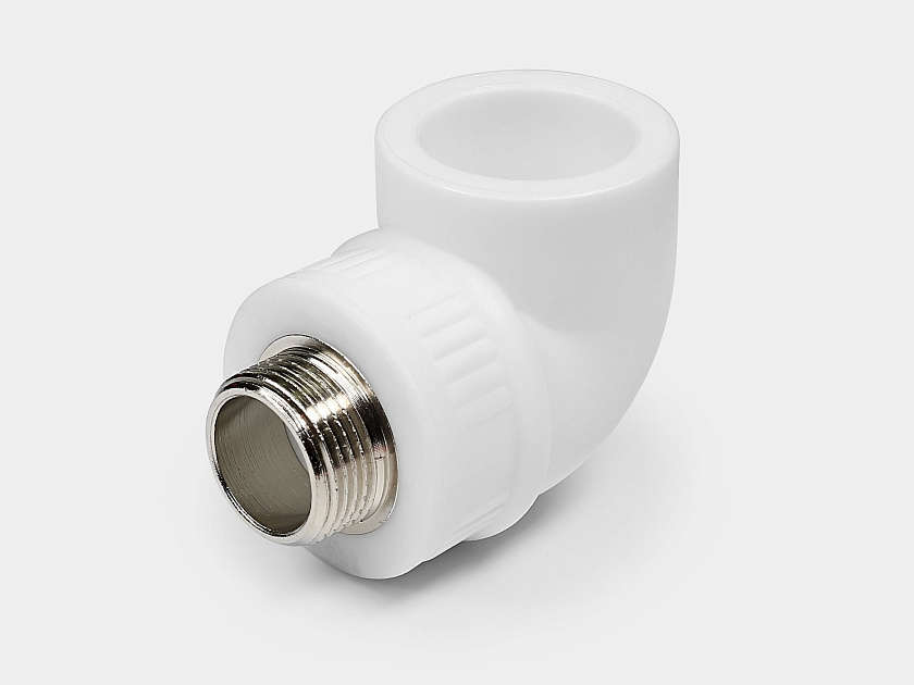 Колено 32х1/2" НР ППР белый Контур