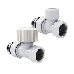 Комплект для радиаторов 1/2" М30х1,5 прямой белый  RTE 07.013 Royal Thermo Комплект для радиаторов 1/2" М30х1,5 прямой белый  RTE 07.013 Royal Thermo