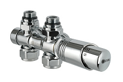 Узел термостатический Delta Link угловой/прямой Хром EVRA Узел термостатический Delta Link угловой/прямой Хром EVRA