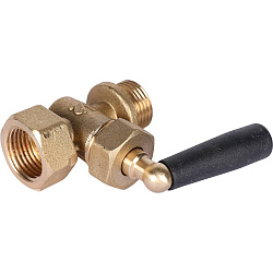 Кран запорный трехходовый для манометра 1/2" в/н STOUT