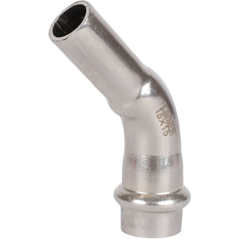 Угольник 45° ВПр-НПр, 15, из нержавеющей стали прессовой Rommer  