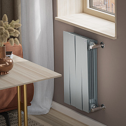 Радиатор биметаллический PIANOFORTE 500/4 секции серебро ROYAL THERMO