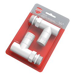 Комплект для радиаторов 1/2" прямой белый PIANO RTE 56.0010  Royal Thermo  