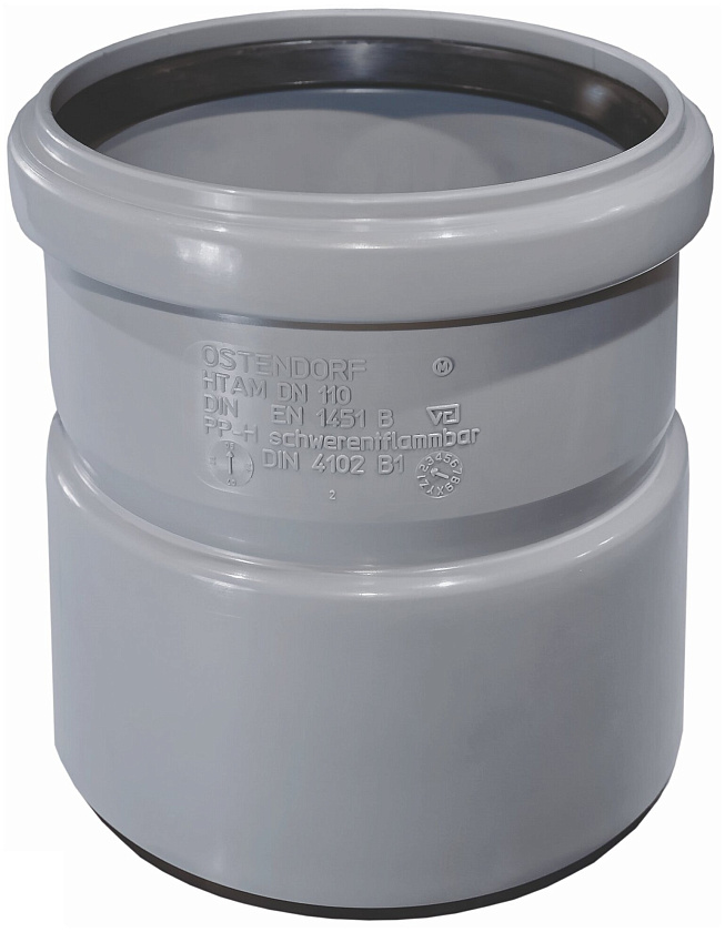 Муфта канализационная 110 насадная серая Ostendorf 